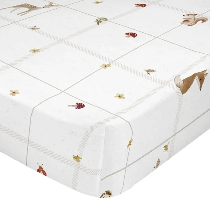 Woods Animals Bajera Multicolor, 90x200x32 cm (Cama 90), 100% Algodón, Calidad de 150