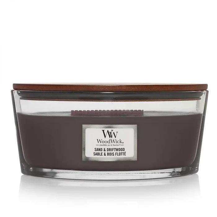 WoodWick vela aromática en forma de elipse, arena y madera traída hasta la orilla por el mar