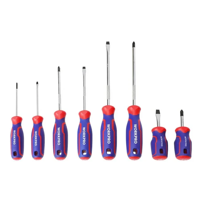 WORKPRO Juego de destornilladores/Phillips ranurados/grande/pequeño, 8 piezas, 36 x 18.5 x 18.5 pulgadas