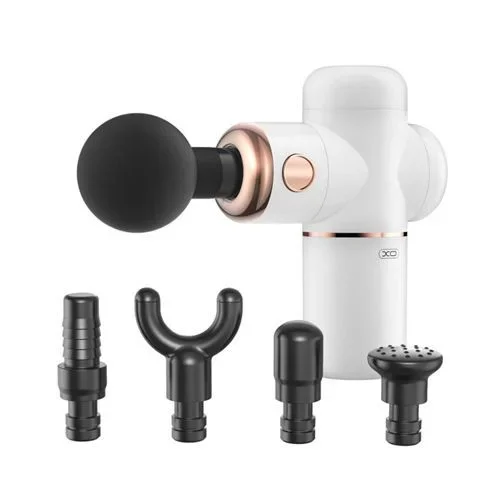 Xo masajeador portatil – bateria 3000mah – cargador tipo c – 4 accesorios incluidos – color blanco