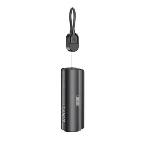 Xo pr281 mini powerbank 5000mah – usb-c – linterna – color negro