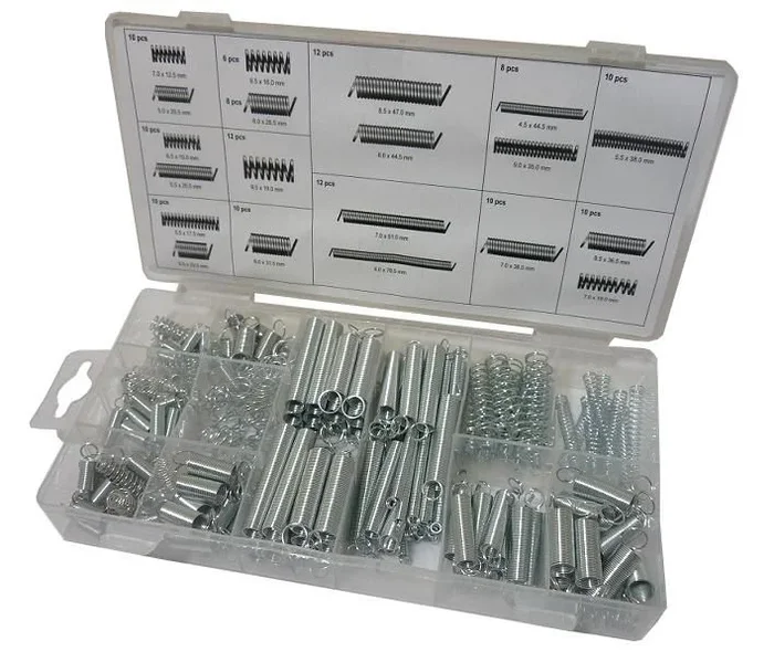 Yato, modelo YT-06875, Conjunto de muelles, 200 piezas, mezcla de tipos, ideal para aplicaciones industriales, mecánicas y de bricolaje, alta calidad y durabilidad