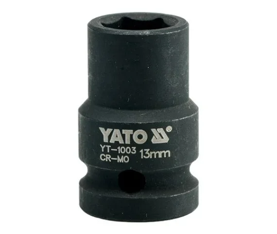Yato, modelo YT-1003, Toma de llaves de impacto, diseñada para ofrecer alta durabilidad y resistencia, ideal para trabajos industriales, color negro.