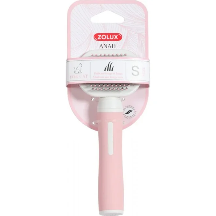 Zolux Cepillo 550002 Gato Pequeño Suave Multicolor Rosa Acero Plástico